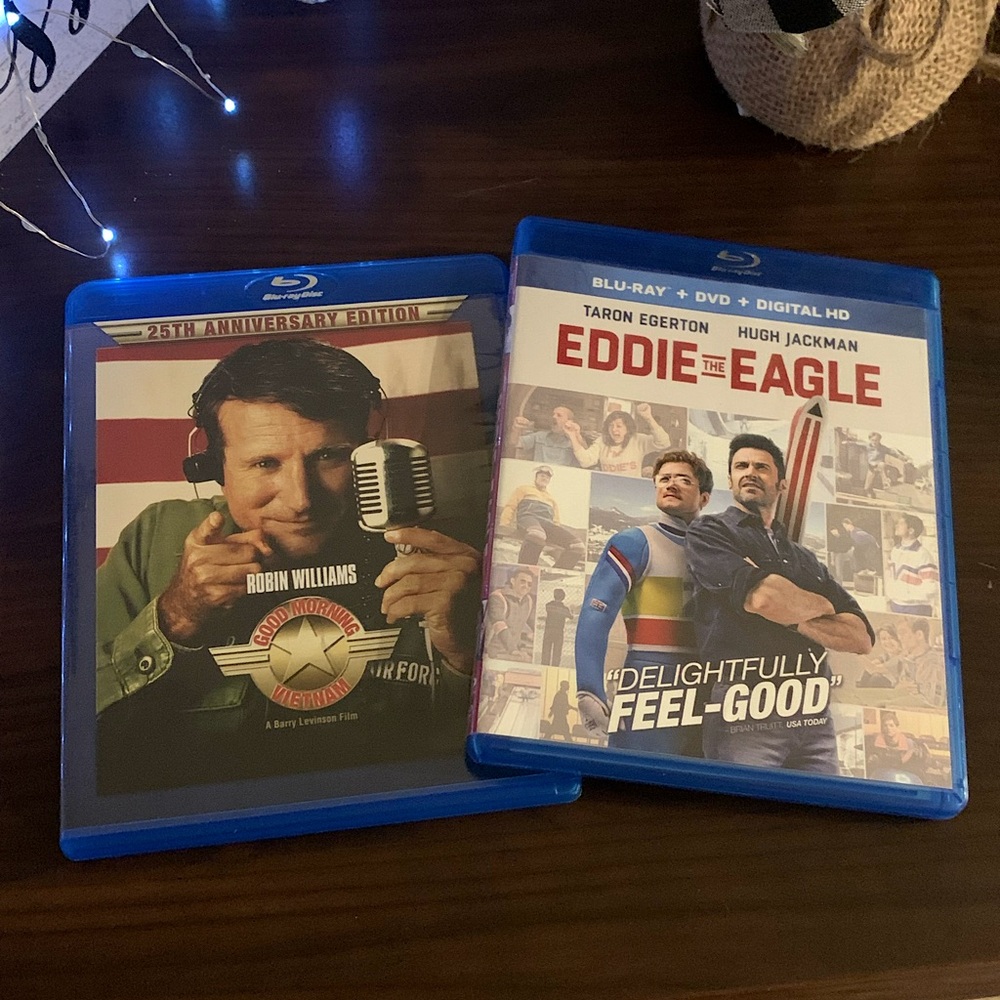 SOLD - Movie Bundle, Blurays - Good Morning Vietnam & Eddie the Eagle